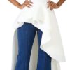 Lrady Womens Casual Shirt Dress High Low Irregular Ruffle Hem Blouse Asymmetrical Peplum Long Tunic Tops - Image 4