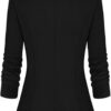 Genhoo Women's Long Sleeve Blazer Open Front Cardigan Jacket Work Office Blazer with Zipper Pockets S-3XL - Image 2