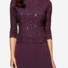 Alex Evenings Women's 3/4 Sleeve Stretch Lace Bodice One Piece Mother of The Bride Dress (Petite and Regular Sizes) - Image 3