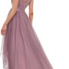 Ever-Pretty Women's V Neck Pleated Waist Short Sleeve Wedding Guest Dress Chiffon Bridesmaid Dresses 00793 - Image 2