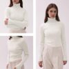 v28 Turtleneck Ribbed Sweaters for Women Cute Sexy Knitted Warm Fitted Sweater - Image 4