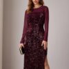 GRACE KARIN Women's Sequin Sparkly Glitter Dress Long Sleeve Velvet Cocktail Formal Dresses - Image 2