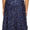 Alex Evenings Women's 16 Long Rosette Mother of The Bride Dress with Short Sleeves, Wedding Guest (Petite and Regular Sizes), Navy - Image 2