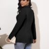 Genhoo Women's Long Sleeve Blazer Open Front Cardigan Jacket Work Office Blazer with Zipper Pockets S-3XL - Image 5