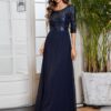 Ever-Pretty Women's Elegant A Line Crew Neck Half Sleeve Sequin Maxi Evening Dress 00683 - Image 4