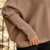 LILLUSORY Womens Batwing Oversized Sweaters Assymetrical Off The Shoulder Boat Neck Wrap Tunic Tops Fall Fashion Cloth Outfit - Image 4