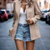 chouyatou Women's Casual Business Open Front Long Sleeve Notch Lapel Office Blazer Jacket - Image 2
