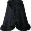ELFJOY Bridal Faux Fur Shawl White Fur Coat Women Faux Fur Wrap for Evening Dresses Luxury Fur Cape for Wedding Evening Party - Image 8