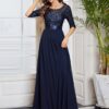 Ever-Pretty Women's Elegant A Line Crew Neck Half Sleeve Sequin Maxi Evening Dress 00683 - Image 3