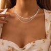 Herringbone Necklace for Women,Dainty Gold Necklace,14k Gold Plated Snake,Gold Chain Choker Necklaces,Simple Gold Layered Necklaces,Gold Jewelry Gift for Women - Image 4