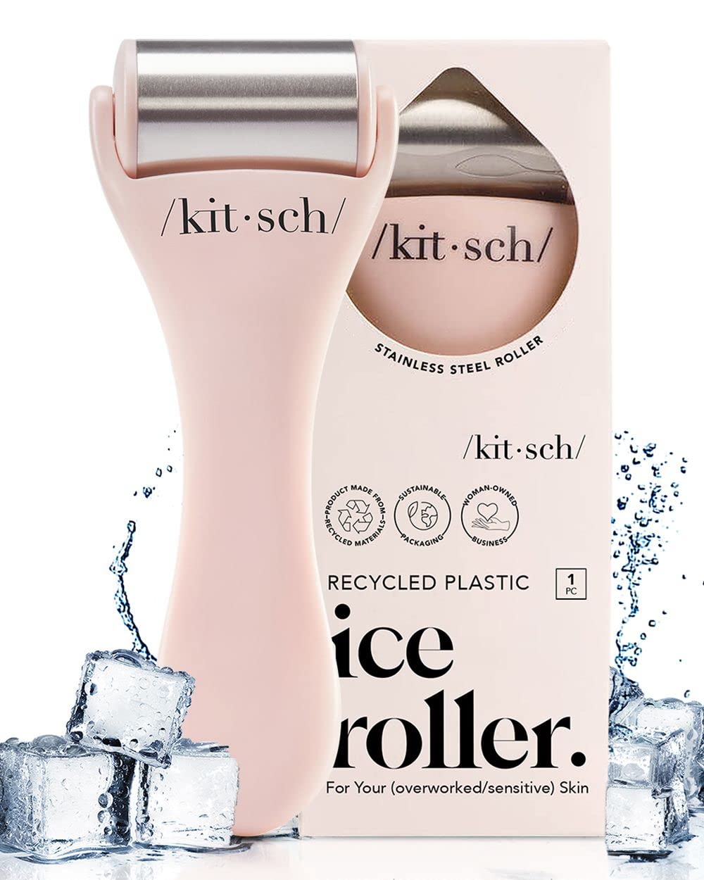 Kitsch Ice Face Roller Skin Care - Facial Rollers for Eye Puffiness, Cold Skin Rollers, Lymphatic Drainage Massager, Roller Face for Wrinkles, Migraine Relief, Valentines Day Gift for Her - Terracotta