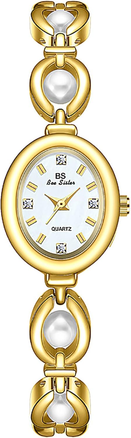 Gosasa Fashion Women's Dress Watch Elegant Pearl Oval dial Ladies Bracelet Waterproof Analog Casual Watch