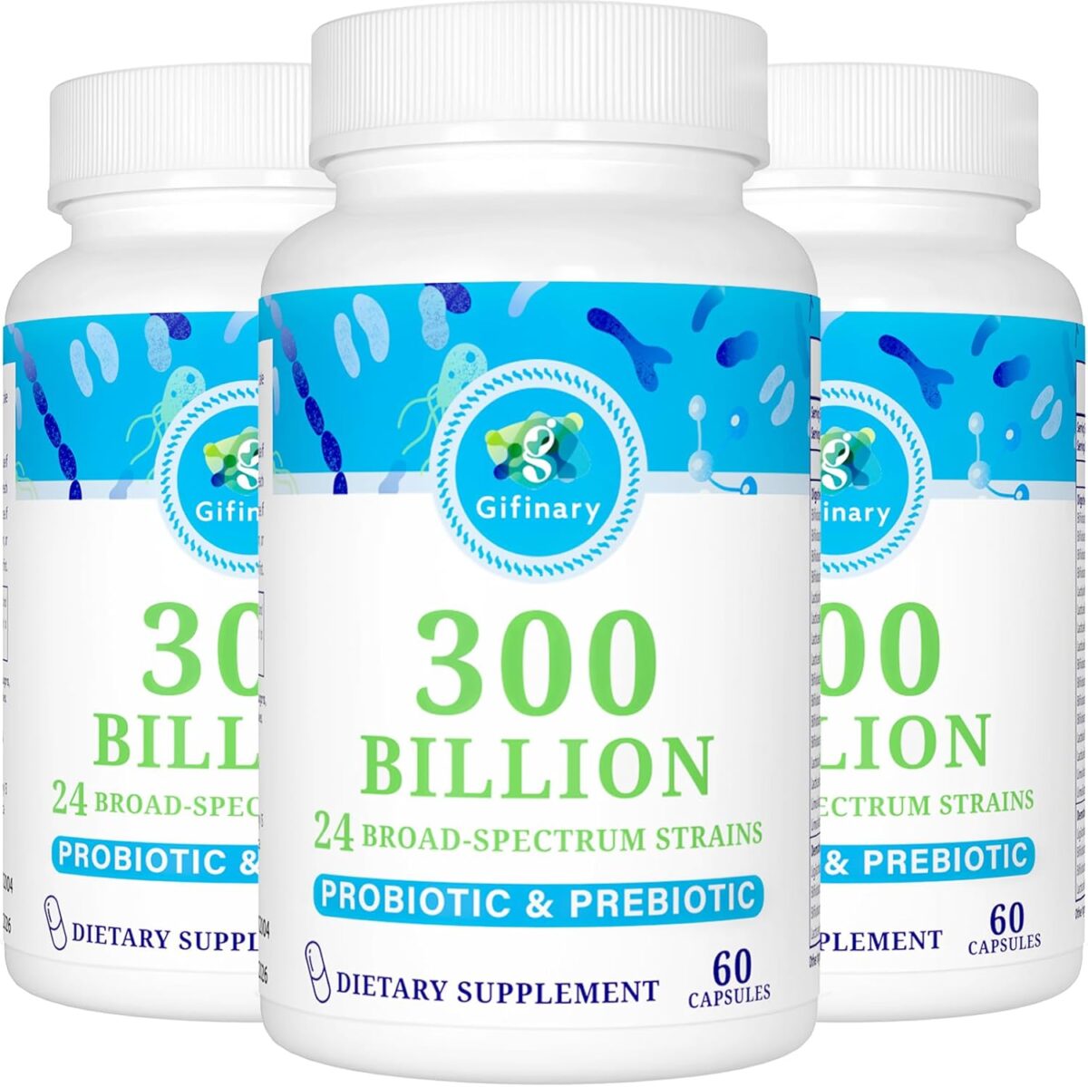 Probiotics for Women and Men, 300 Billion CFU, 24 Strains Probiotics with 15 Organic Herbs probiotics Blend, Probiotic Supplement for Digestive Gut Immune & Whole-Body Health -6 Month Supply