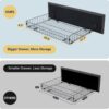 Allewie Upholstered Queen Size Platform Bed Frame with 4 Storage Drawers and Headboard, Diamond Stitched Button Tufted, Mattress Foundation with Wooden Slats Support, No Box Spring Needed, Dark Grey - Image 7
