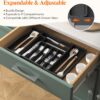 Lifewit Silverware Drawer Organizer, Expandable Utensil Organizer for Kitchen Drawers, Adjustable Cutlery and Flatware Tray, Plastic Spoons Forks Knives Holder Storage Dividers, Large, Black - Image 4