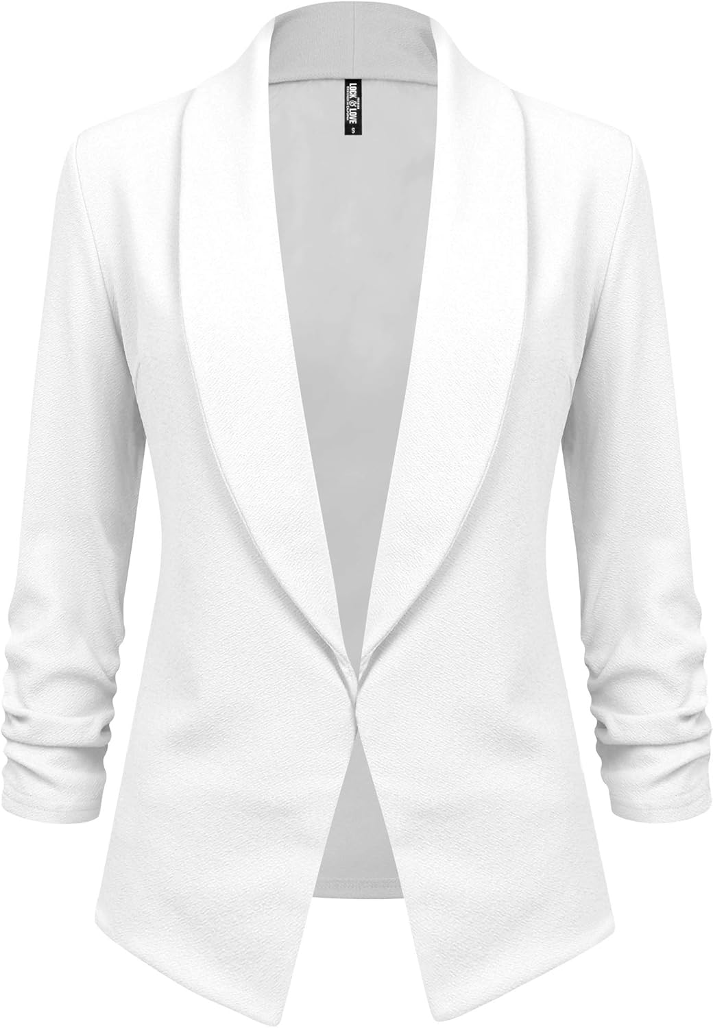 Lock and Love Women 3/4 Sleeve Blazer Open Front Cardigan Jacket Work Office Blazer