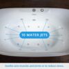 WOODBRIDGE 72" x 35-3/8" Whirlpool Water Jetted and Air Bubble Freestanding Heated Soaking Combination Bathtub with LED control panel, BJ400 - Image 15