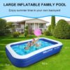 Inflatable Pool for Kids and Adults, 120" X 72" X 22" Oversized Thickened Family Swimming Pool for Toddlers, Outdoor, Garden, Backyard, Summer Water Party - Image 4