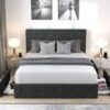 Allewie Upholstered Queen Size Platform Bed Frame with 4 Storage Drawers and Headboard, Diamond Stitched Button Tufted, Mattress Foundation with Wooden Slats Support, No Box Spring Needed, Dark Grey - Image 6