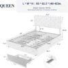 Allewie Upholstered Queen Size Platform Bed Frame with 4 Storage Drawers and Headboard, Diamond Stitched Button Tufted, Mattress Foundation with Wooden Slats Support, No Box Spring Needed, Dark Grey - Image 2