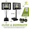 Swimming Pool Basketball Hoop Set-Durable Steel Basketball Backboard and Rim with 2 Pool Basketball Balls,Pump & Tools -Pool Hoop for Outdoor Use, Adjustable Basketball Hoop for Kids Adults - Image 3