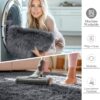 OLANLY Area Rugs for Living Room Bedroom, Machine Washable 4x5.9 Feet Soft Fluffy Shaggy Bedside Rug, Indoor Floor Carpet for Kids Girls and Boys, Dorms, Nursery Rooms, Home Decor Aesthetic, Grey - Image 2