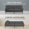 COMHOMA Convertible Futon Sofa Bed, 68″Fabric Futon Couch with Adjustable Backrest, Folding Futon Sleeper Recliner for Living Room Furniture (Black) - Image 7
