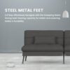 COMHOMA Convertible Futon Sofa Bed, 68″Fabric Futon Couch with Adjustable Backrest, Folding Futon Sleeper Recliner for Living Room Furniture (Black) - Image 8