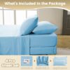 Breathable Ultra Soft Full Sheet Set - Hotel Luxury 4 Piece Deep Pocket Sheets for Full Size Bed, Fits 16" Mattress, Easy Care Wrinkle Free Bedding Sheet and Pillowcase Set, Sky Blue - Image 5