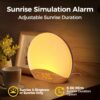 REACHER Wood Grain Sunrise Alarm Clock and Sound Machine Nightlight, Digital Dimmable Clock for Bedroom, 26 Sleep Sounds, White Noise Machine for Baby, Adults, Wake Up Light Alarm Clock for Kids - Image 8