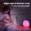 REACHER Wood Grain Sunrise Alarm Clock and Sound Machine Nightlight, Digital Dimmable Clock for Bedroom, 26 Sleep Sounds, White Noise Machine for Baby, Adults, Wake Up Light Alarm Clock for Kids - Image 7