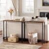 HOOBRO Narrow Console Table, 29.5" Small Entryway Table, Thin Sofa Table, Side Table, Display Table, for Hallway, Bedroom, Living Room, Foyer, Rustic Brown and Black BF75XG01 - Image 5