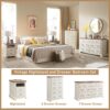 T4TREAM 7 Drawers Dresser Chests for Bedroom, Wood Vintage Chests of Drawers, Rustic Dressers Chset Organizer for Bedroom, Living Room, Hallway, Antique White - Image 3