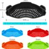 AUOON Clip On Strainer Silicone for All Pots and Pans, Pasta Strainer Clip on Food Strainer for Meat Vegetables Fruit Silicone Kitchen Colander - Image 4
