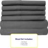 Bed Sheets Queen Size Grey - 6 Piece 1500 Supreme Collection Fine Brushed Microfiber Deep Pocket Queen Sheet Set Bedding - 2 EXTRA PILLOW CASES, GREAT VALUE - Queen, Gray - Image 4