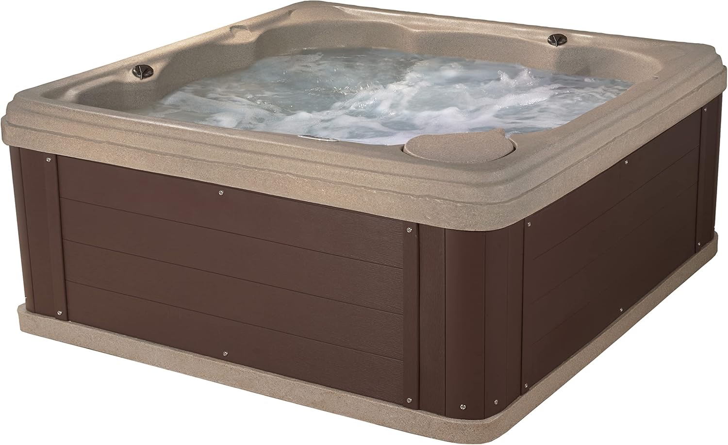 Inland 6 Person Outdoor Hot Tub, Plug & Play Spa, 24 Jets, LED Lighting System, Insulated Spa Cover, Made in USA, Aqualife by Strong Spas