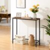 HOOBRO Narrow Console Table, 29.5" Small Entryway Table, Thin Sofa Table, Side Table, Display Table, for Hallway, Bedroom, Living Room, Foyer, Rustic Brown and Black BF75XG01 - Image 6