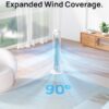 Dreo Tower Fan for Bedroom, 25ft/s Velocity Quiet Floor Fan, 90° Oscillating Fans for Indoors with 4 Speeds, 4 Modes, 8H Timer, Standing Fans, Bladeless Fan, White, Nomad One (DR-HTF007) - Image 6