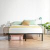 Olee Sleep 14 Inch Heavy Duty Steel Slat Anti-Slip Support, Easy Assembly Platform Bed Frame, Noise Free Steel Mattress Foundation, Maximum Storage, No Box Spring Needed, Black (Queen Size) - Image 3