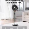 Dreo Fan for Bedroom, 120° Oscillating Standing Fan, Quiet Floor Fan with DC Motor, 82ft Pedestal Fan for Whole Room, 8 Speeds, 3 modes, 20dB, 120° Manual Vertical, 35-40" Adjustable Height, 8H Timer - Image 3
