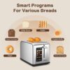 Mecity 2 Slice Toaster Touch Screen 1.5" Wide Slot, Stainless Steel Smart Bread Toaster for Bagel Muffin Waffle Gluten Free Breads, Timer, Defrost, Reheat, 120V 825W - Image 3