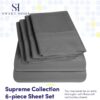 Bed Sheets Queen Size Grey - 6 Piece 1500 Supreme Collection Fine Brushed Microfiber Deep Pocket Queen Sheet Set Bedding - 2 EXTRA PILLOW CASES, GREAT VALUE - Queen, Gray - Image 2