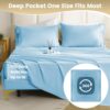 Breathable Ultra Soft Full Sheet Set - Hotel Luxury 4 Piece Deep Pocket Sheets for Full Size Bed, Fits 16" Mattress, Easy Care Wrinkle Free Bedding Sheet and Pillowcase Set, Sky Blue - Image 4