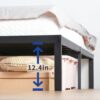 Olee Sleep 14 Inch Heavy Duty Steel Slat Anti-Slip Support, Easy Assembly Platform Bed Frame, Noise Free Steel Mattress Foundation, Maximum Storage, No Box Spring Needed, Black (Queen Size) - Image 6
