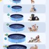 VISTOP Jumbo Foldable Dog Pool, Hard Plastic Shell Portable Swimming Pool for Dogs Cats and Kids Pet Puppy Bathing Tub Collapsible Kiddie Pool (87inch.D x 15.7inch.H, Blue) - Image 4