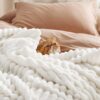 Bedsure White Throw Blanket for Couch - GentleSoft Cozy Soft Blankets for Women, Cute Small Fleece Throws for Girls, Off White, 50x60 Inches - Image 3