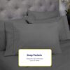 Bed Sheets Queen Size Grey - 6 Piece 1500 Supreme Collection Fine Brushed Microfiber Deep Pocket Queen Sheet Set Bedding - 2 EXTRA PILLOW CASES, GREAT VALUE - Queen, Gray - Image 5