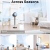 Dreo Fan for Bedroom, 120° Oscillating Standing Fan, Quiet Floor Fan with DC Motor, 82ft Pedestal Fan for Whole Room, 8 Speeds, 3 modes, 20dB, 120° Manual Vertical, 35-40" Adjustable Height, 8H Timer - Image 7