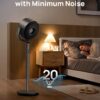 Dreo Fan for Bedroom, 120° Oscillating Standing Fan, Quiet Floor Fan with DC Motor, 82ft Pedestal Fan for Whole Room, 8 Speeds, 3 modes, 20dB, 120° Manual Vertical, 35-40" Adjustable Height, 8H Timer - Image 5