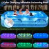Inflatable Pool with Lights,Upgraded Family Inflatable Swimming Pool for Kids,Adults, Blowup Pool Solar Powered,Large Kiddle Pool,106"x66"x26''Oversized Thickened Pool for Backyard-Blue - Image 4